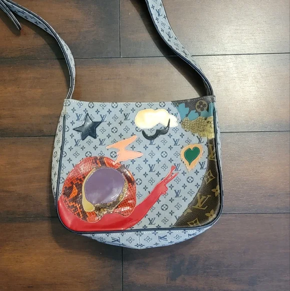 Designer Inspired LV Denim Multicolor Crossbody Bag - Picture 4 of 4